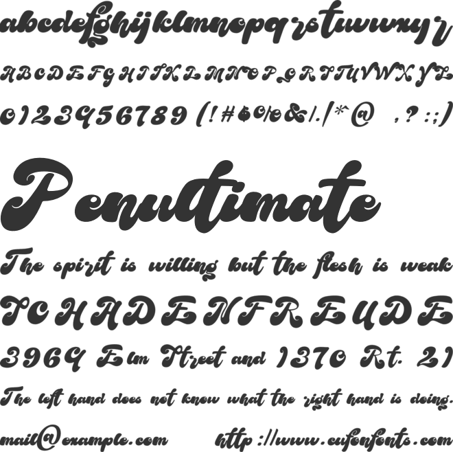 Moctune font preview