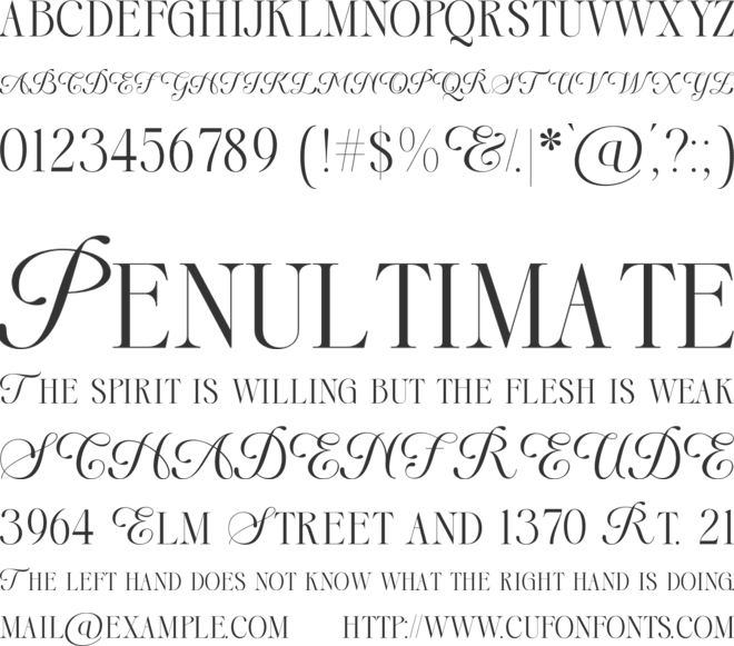 Aricena font preview