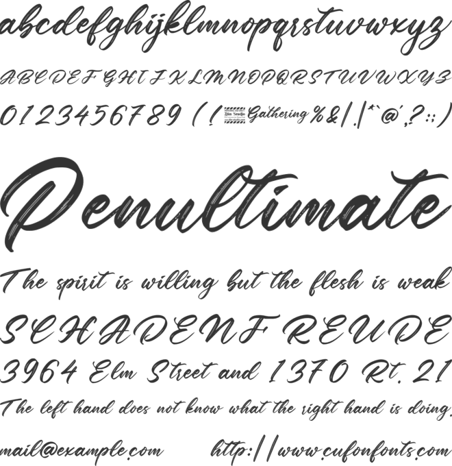 Gathering Personal Use Only font preview