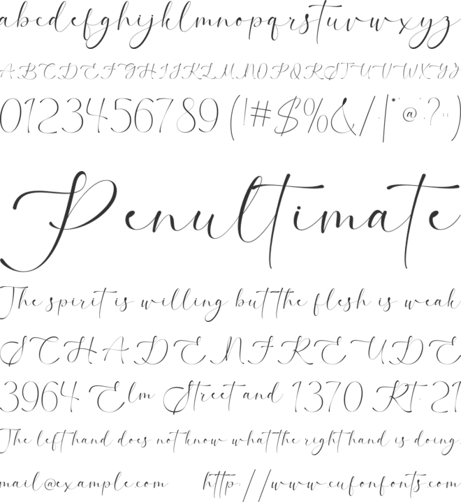 Sanitharie font preview