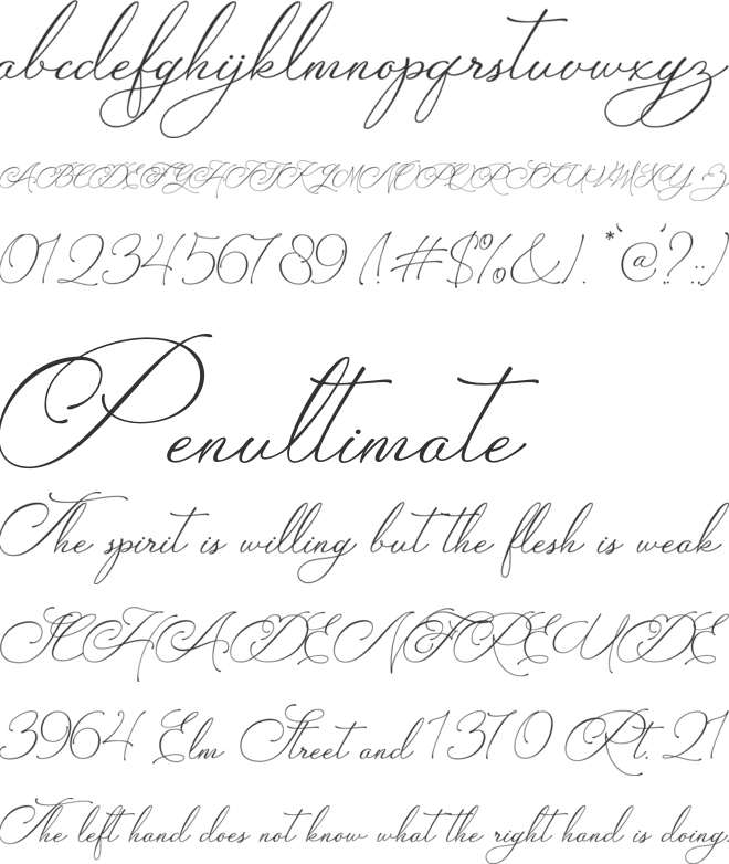 Fingline font preview