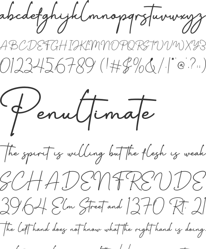 Claustina Signature font preview