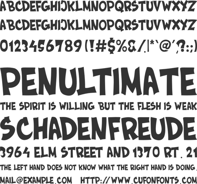 REDHEKA font preview