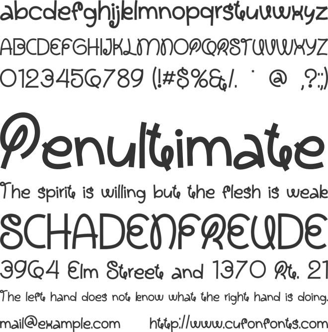 Hello Chuckle font preview