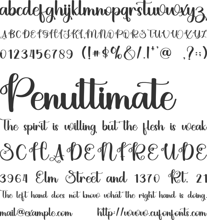 LigatureCalligraphy font preview