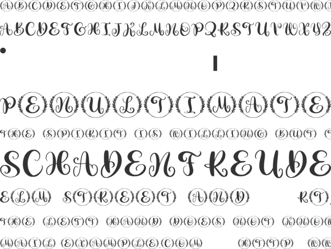 Amilie Monogram font preview