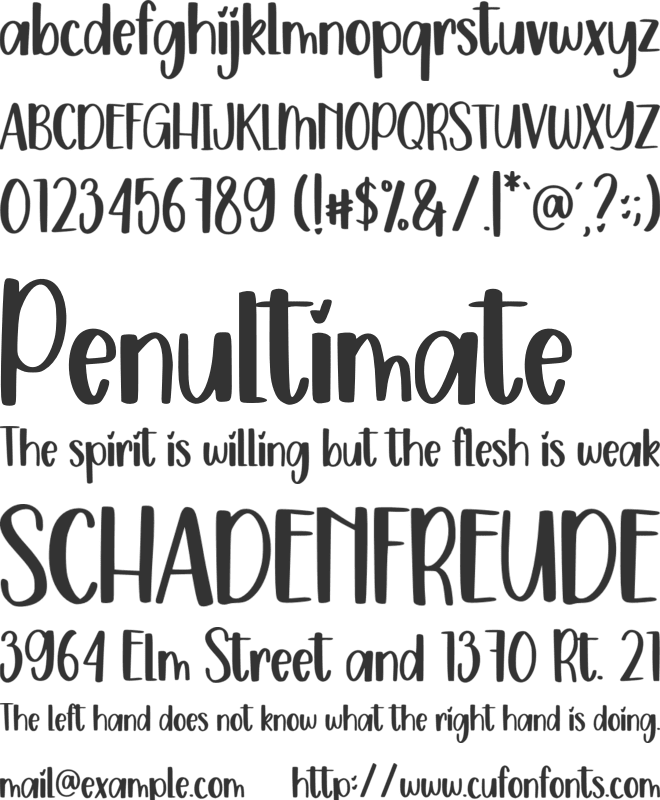 Nighters font preview