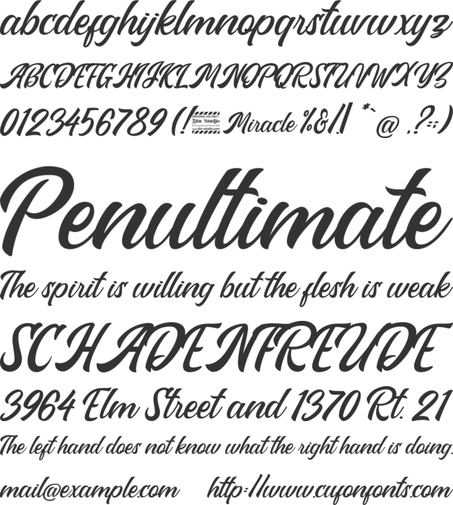 Miracle Personal Use Only font preview