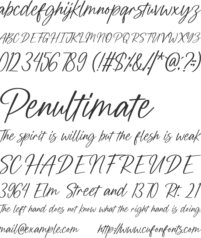 Mightiest Autograph Personal Us font preview