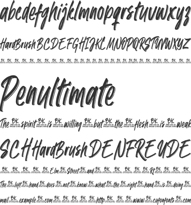 BKR Hardbrush font preview