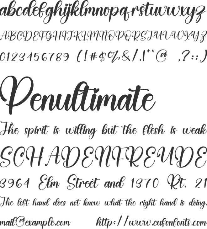 Draws font preview