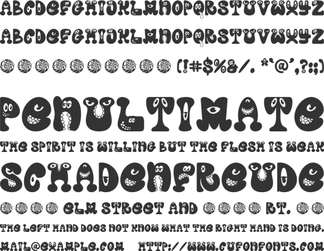 Groovy Visage font preview