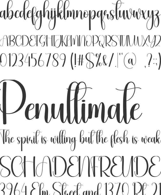 Wintermood font preview