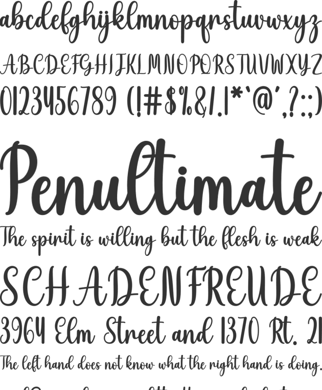 Girly font preview