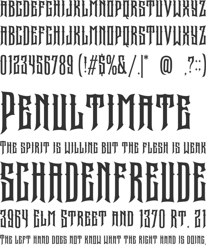 Darkson font preview