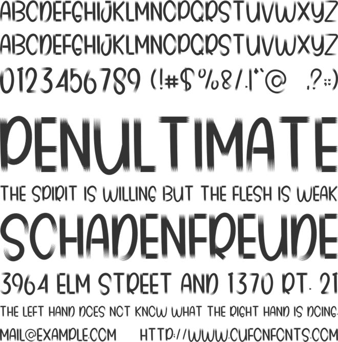 Retro font preview