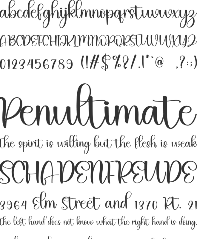 Bilingual font preview