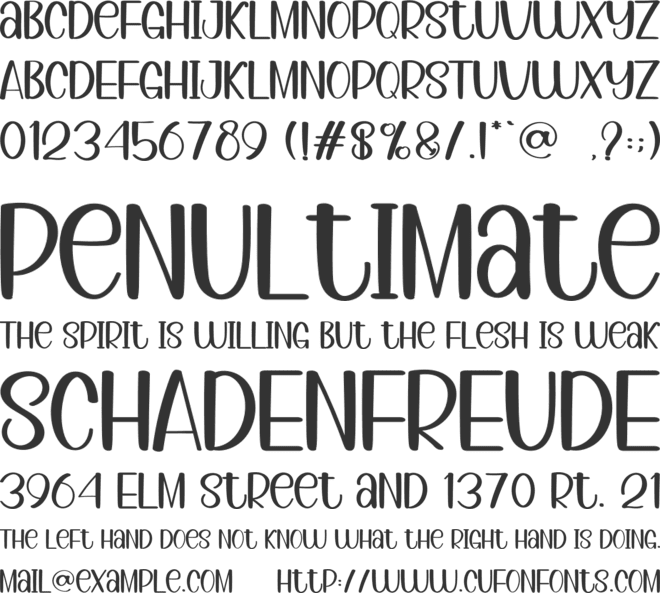 HUMBLE CHEERFUL font preview