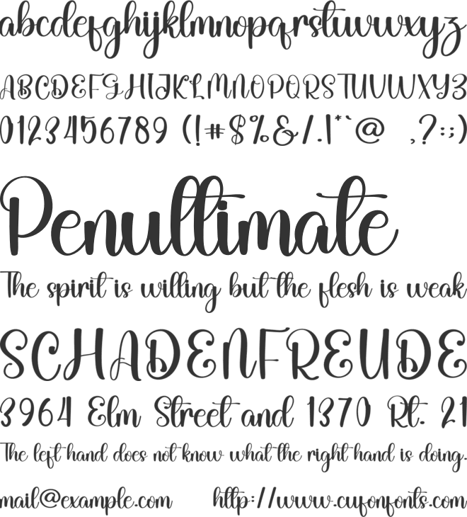 Clips font preview