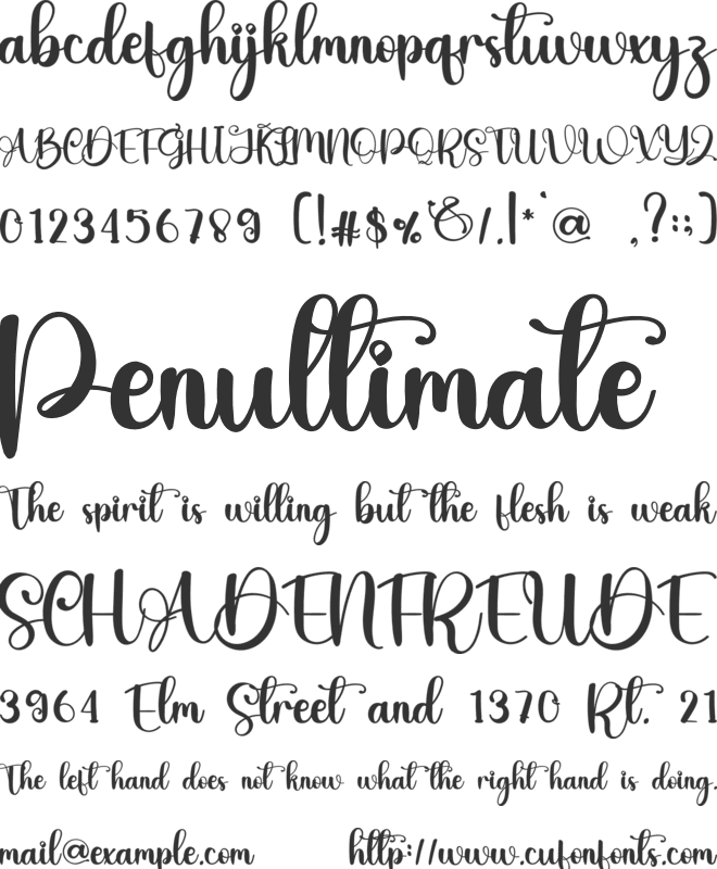 Town font preview