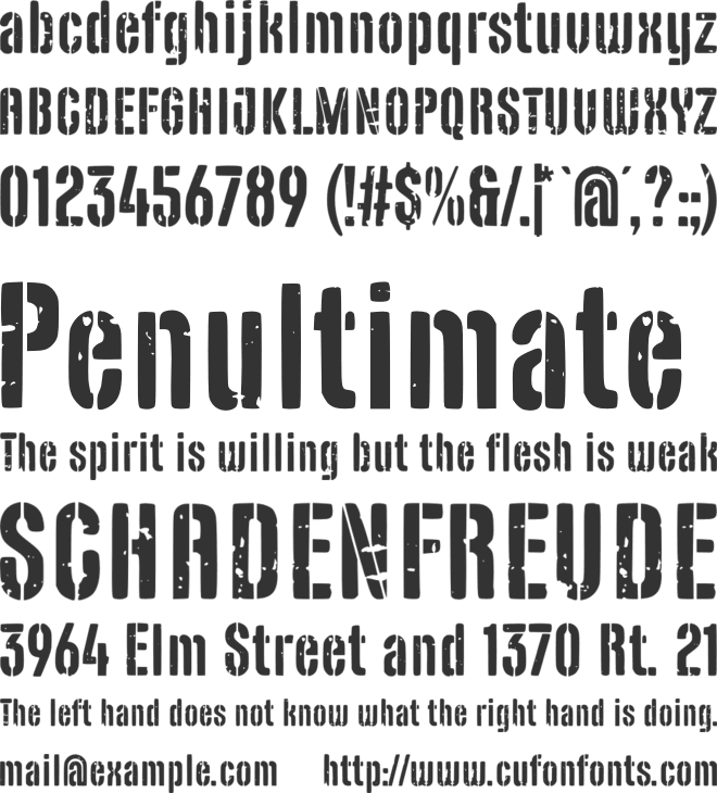 Delta Stencil font preview