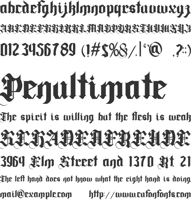 Hellshunx font preview