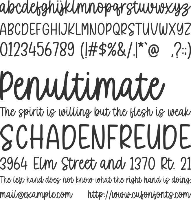 Sweety Charm font preview