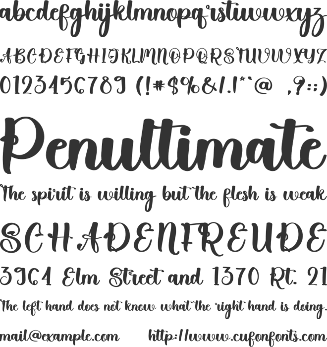 Adhinda font preview