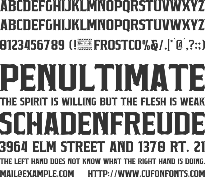 Frostco Personal Use Only font preview