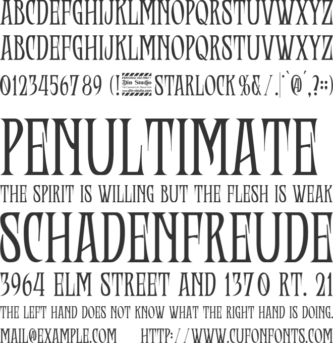 Starlock Personal Use Only font preview