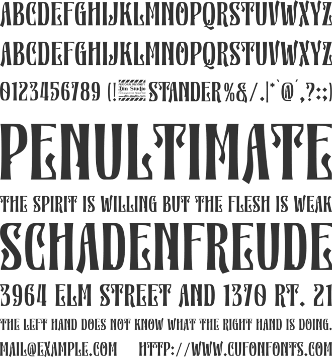 Stander Personal Use Only font preview