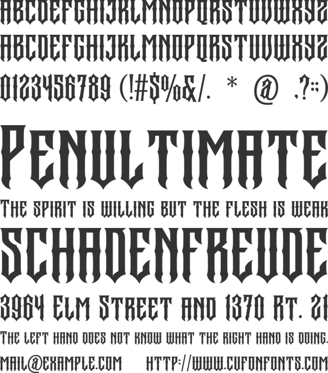 Megasord font preview