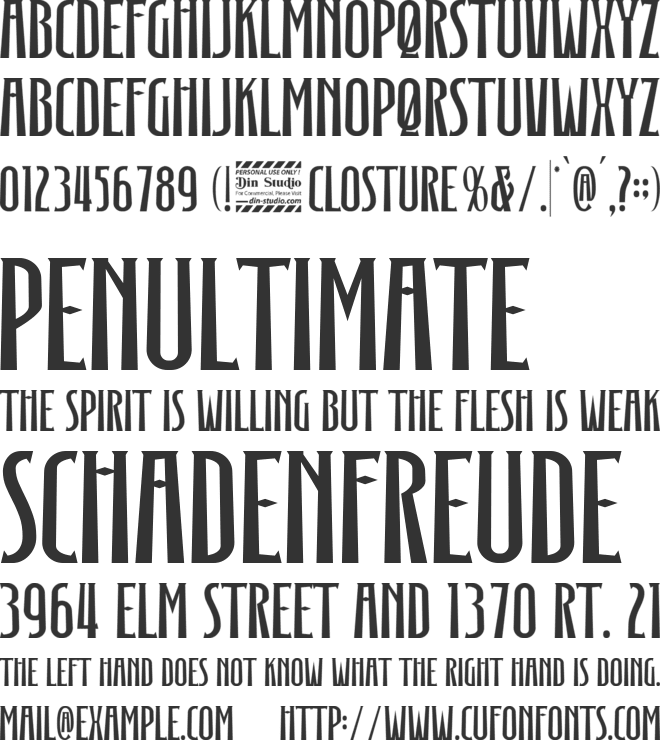 Closture Personal Use Only font preview