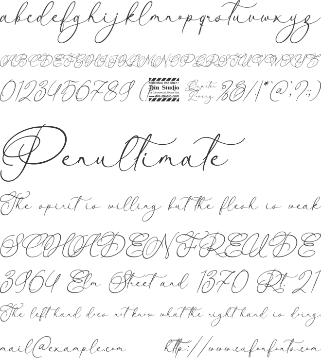 Quarter Loving Personal Use Onl font preview