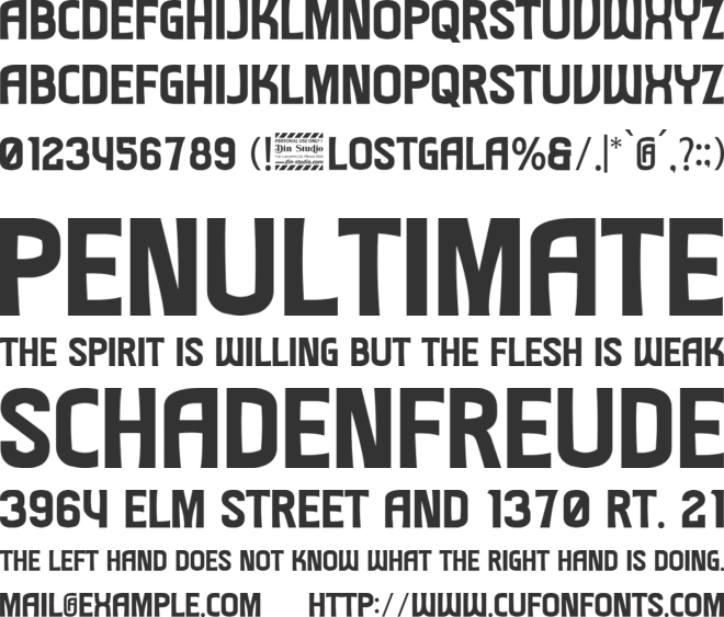 Lostgala Personal Use Only font preview