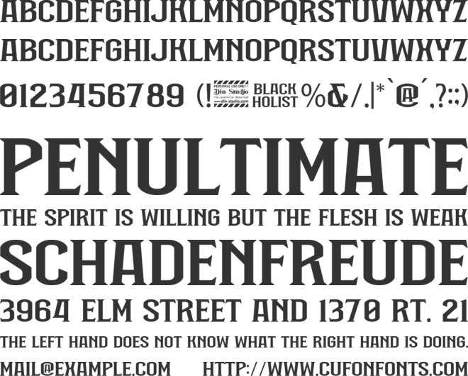 Black Holist Personal Use Only font preview