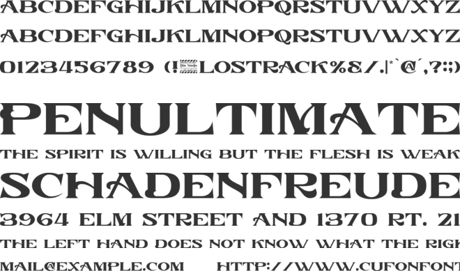 Lostrack Personal Use Only font preview