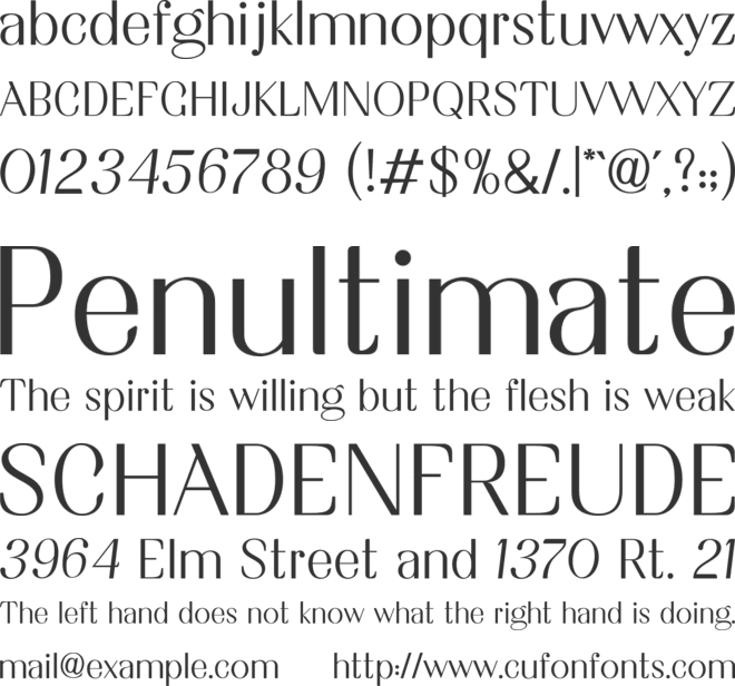 Agenia font preview