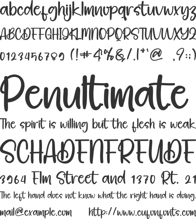 Hoursed font preview