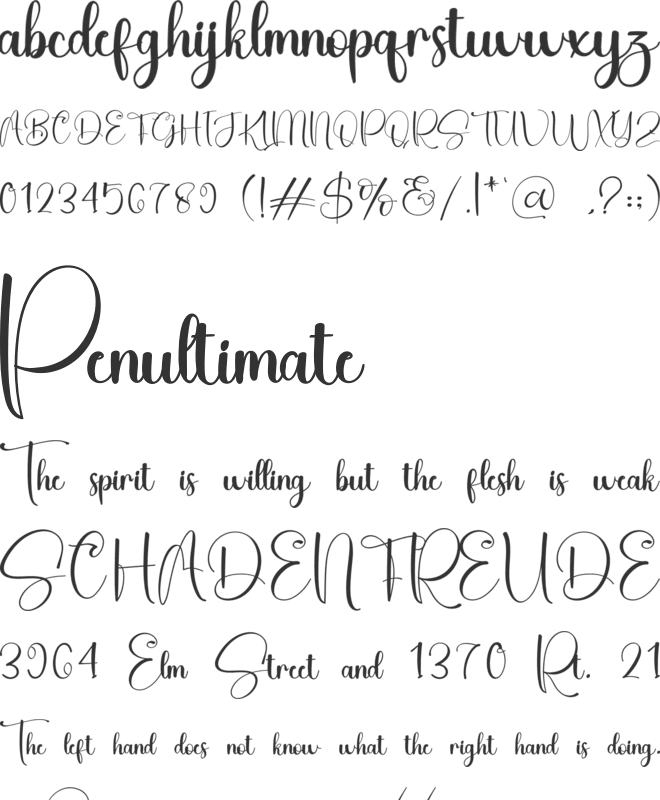 Parenting font preview