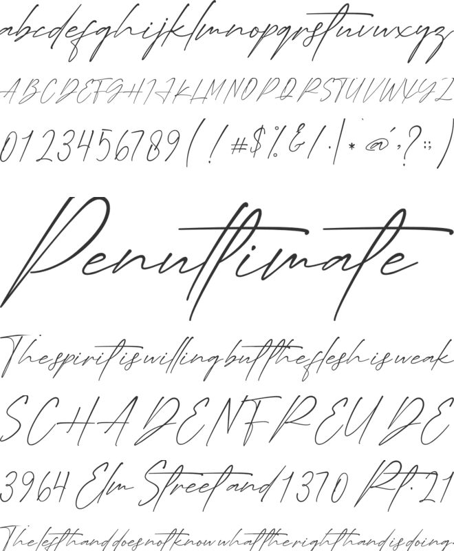 Permatha Signature font preview