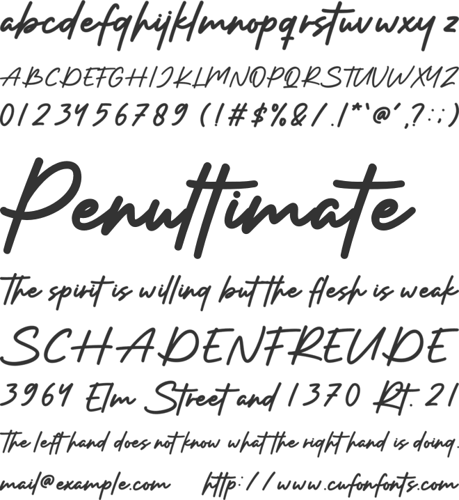 Bohemy font preview