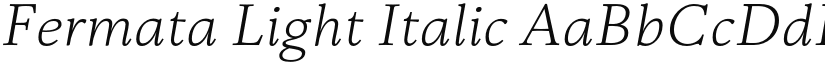 Fermata Light Italic font