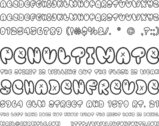 Gumiec Urban font preview