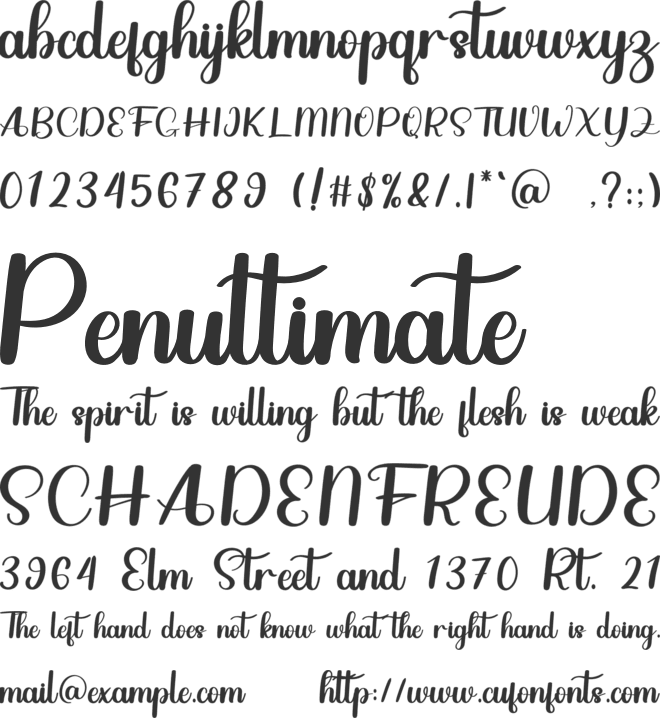 Clipart Christmas font preview