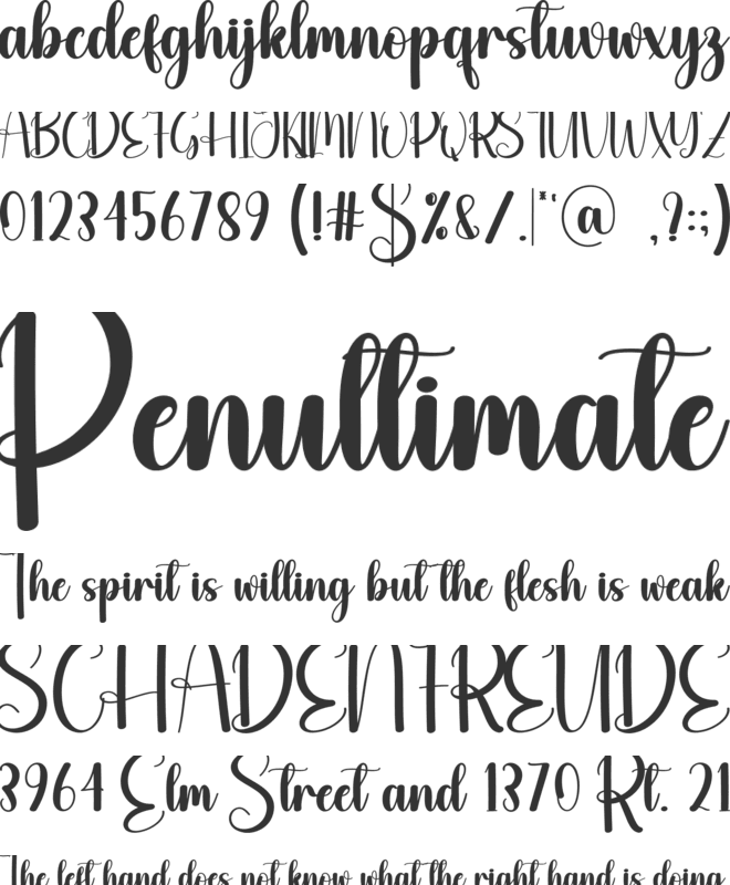 Justify font preview