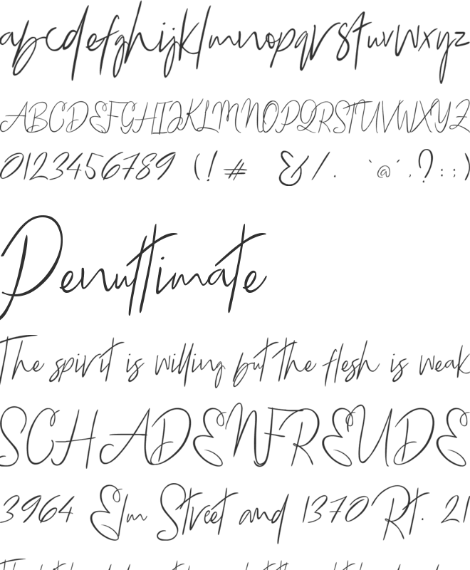 Bammantoe font preview