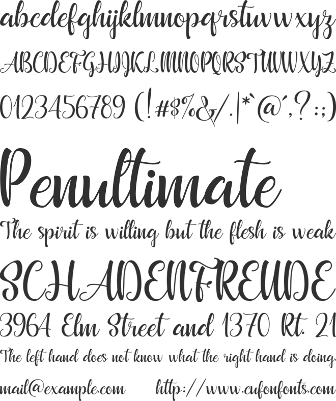 Beautyface font preview