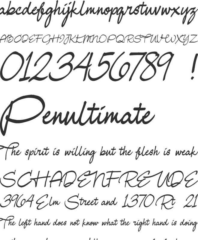 Samantha font preview