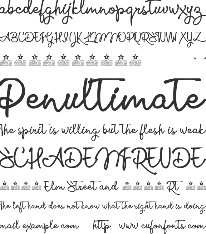 Glamour Girls Personal Use font preview